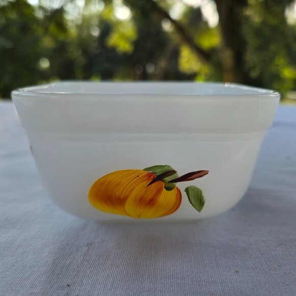 Fire King Vintage Painted Fruit Casserole Dish - Picture 2 of 6